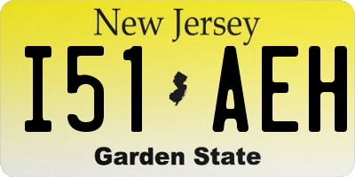 NJ license plate I51AEH