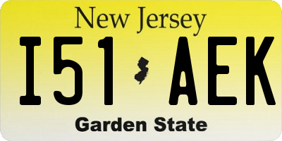 NJ license plate I51AEK