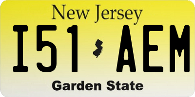 NJ license plate I51AEM