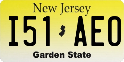 NJ license plate I51AEO