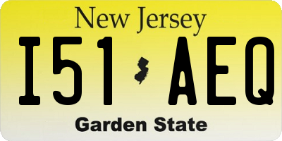 NJ license plate I51AEQ
