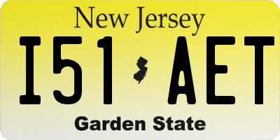 NJ license plate I51AET