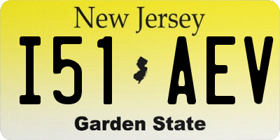 NJ license plate I51AEV