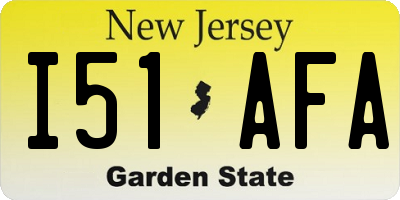 NJ license plate I51AFA