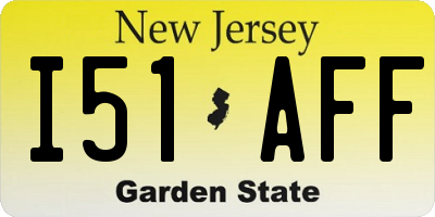 NJ license plate I51AFF