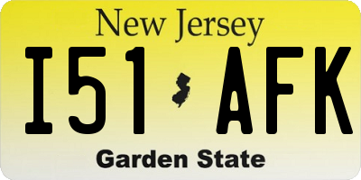 NJ license plate I51AFK