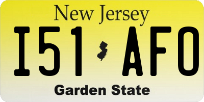 NJ license plate I51AFO