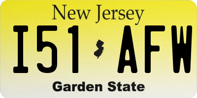 NJ license plate I51AFW
