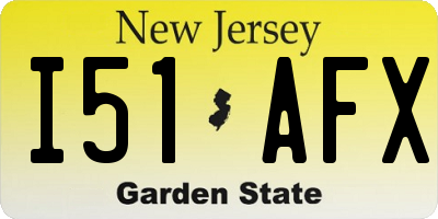 NJ license plate I51AFX