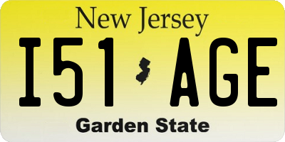 NJ license plate I51AGE