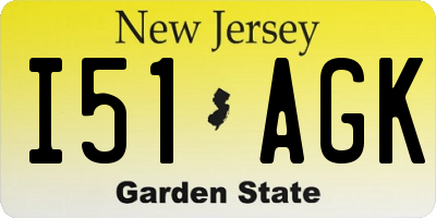NJ license plate I51AGK