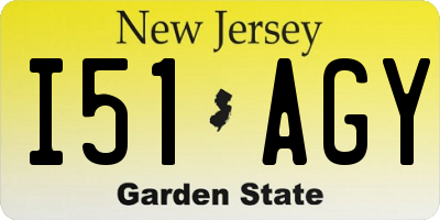 NJ license plate I51AGY
