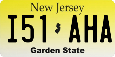 NJ license plate I51AHA
