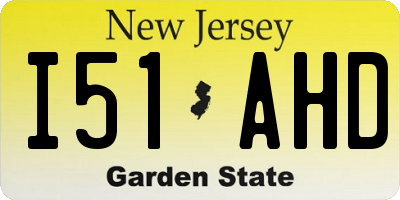 NJ license plate I51AHD