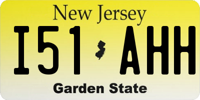 NJ license plate I51AHH