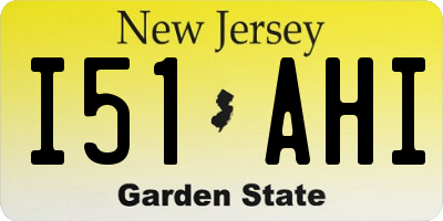 NJ license plate I51AHI