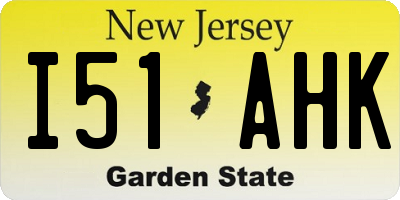 NJ license plate I51AHK