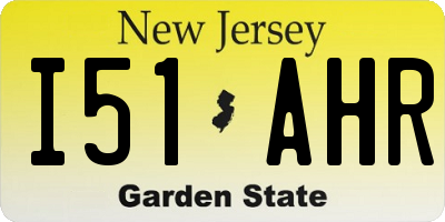 NJ license plate I51AHR