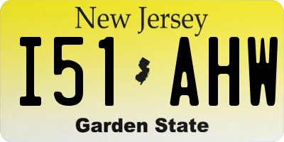 NJ license plate I51AHW