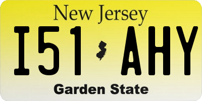 NJ license plate I51AHY