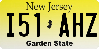NJ license plate I51AHZ