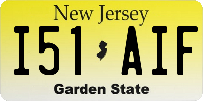 NJ license plate I51AIF