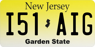 NJ license plate I51AIG