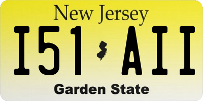NJ license plate I51AII