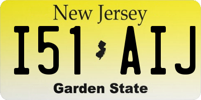 NJ license plate I51AIJ