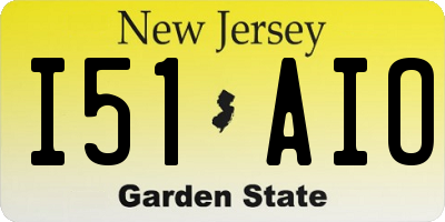 NJ license plate I51AIO