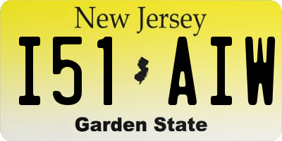 NJ license plate I51AIW