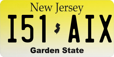 NJ license plate I51AIX