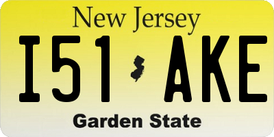 NJ license plate I51AKE