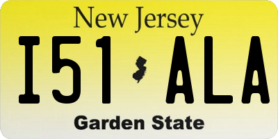 NJ license plate I51ALA