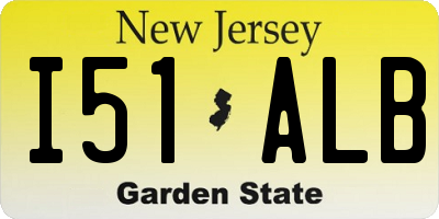NJ license plate I51ALB