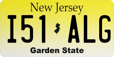 NJ license plate I51ALG