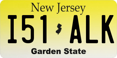 NJ license plate I51ALK