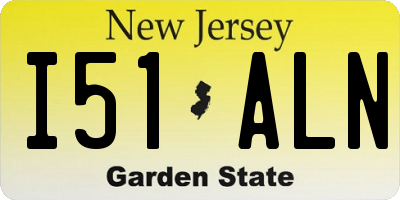 NJ license plate I51ALN