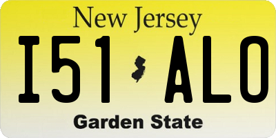 NJ license plate I51ALO