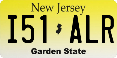 NJ license plate I51ALR