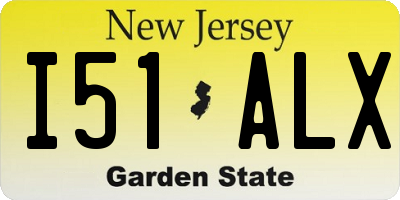 NJ license plate I51ALX