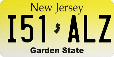 NJ license plate I51ALZ