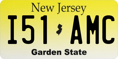 NJ license plate I51AMC