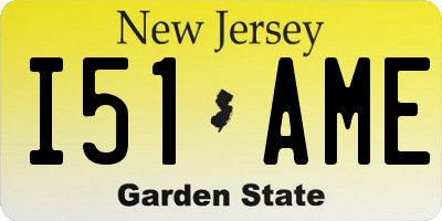 NJ license plate I51AME