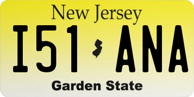 NJ license plate I51ANA