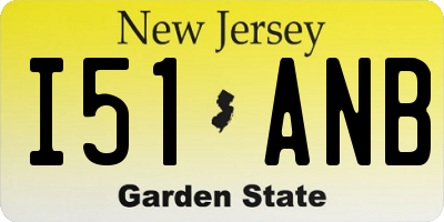 NJ license plate I51ANB