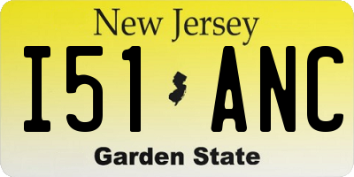 NJ license plate I51ANC