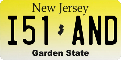 NJ license plate I51AND