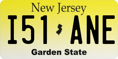 NJ license plate I51ANE