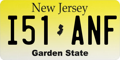 NJ license plate I51ANF